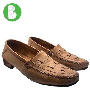 MEN'S VINTAGE 1980 TAN HANOVER LEATHER LOAFERS (8.5)